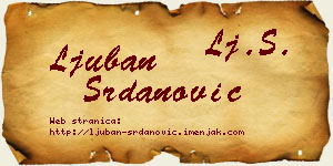 Ljuban Srdanović vizit kartica